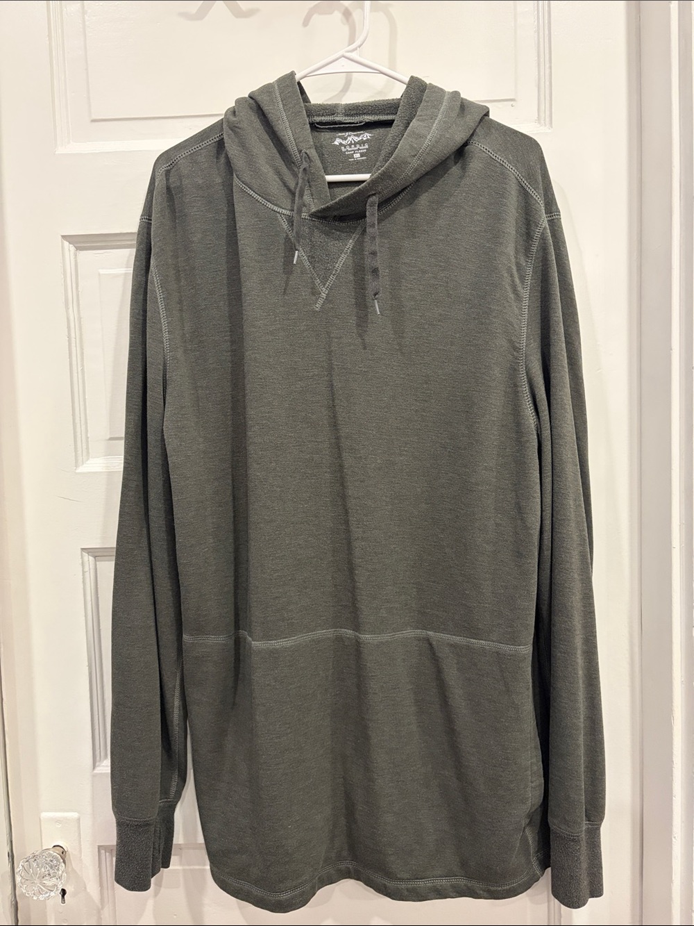 J. Crew Men's Gray Hooded Long-Sleeve Shirt